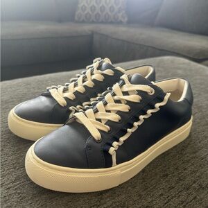 Tory Burch Sport Blue Leather Ruffle Sneakers Sz.7